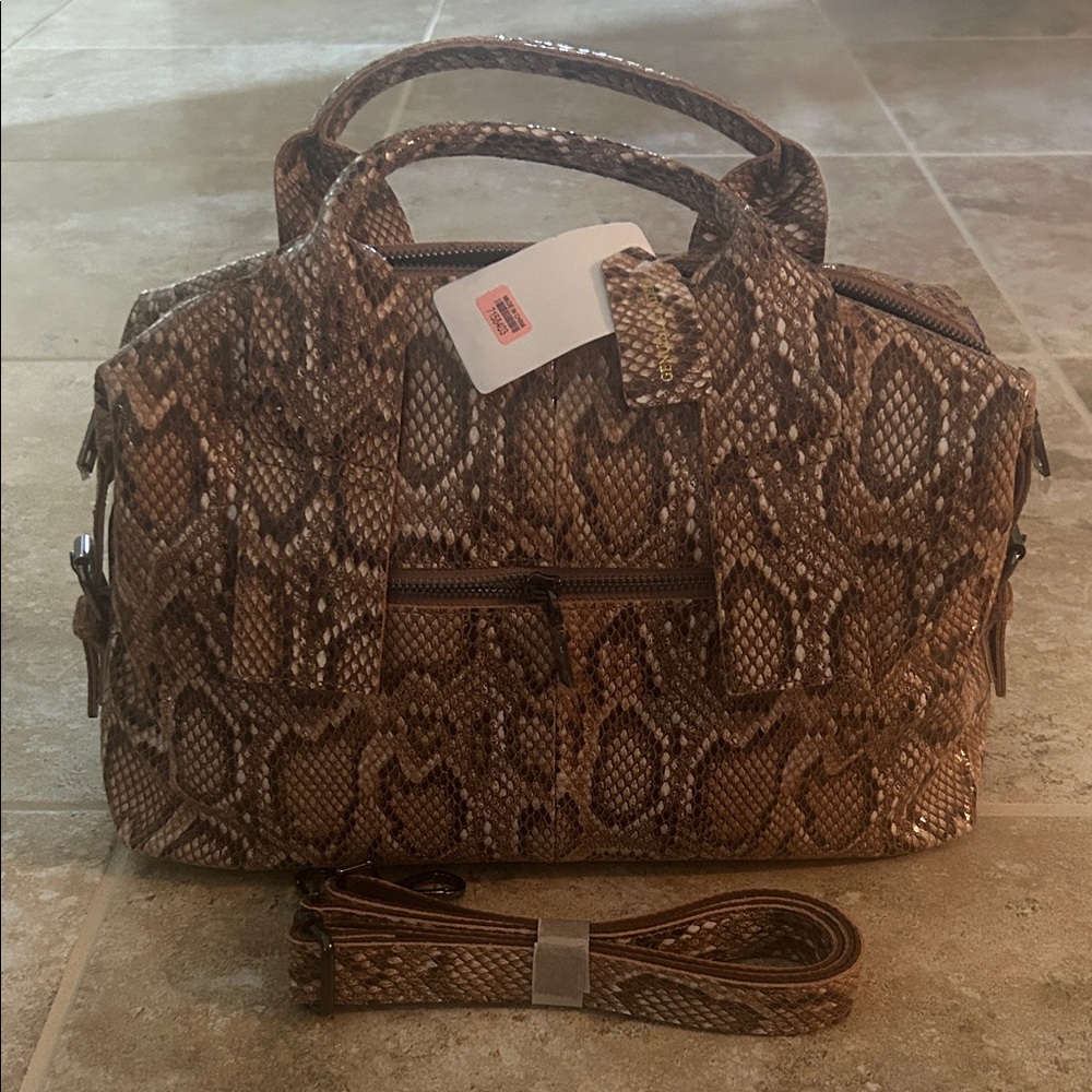 Brown Snakeskin Pattern Handbag - image 1